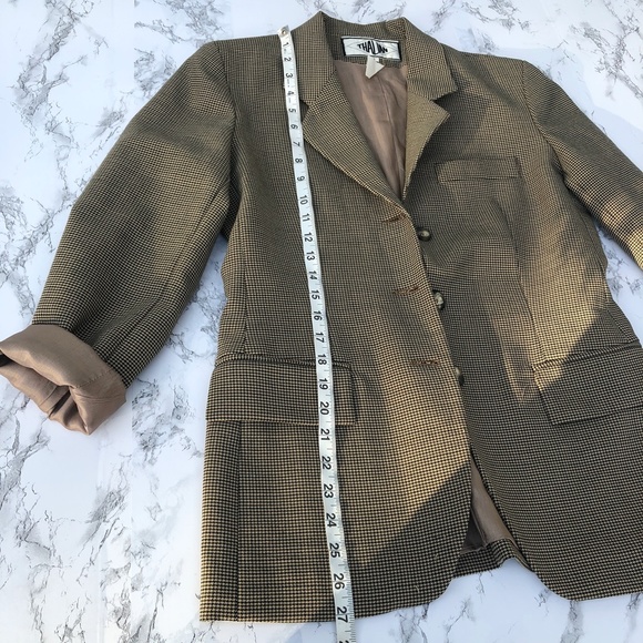 Brown Houndstooth Women's Blazer - Picture 3 of 7